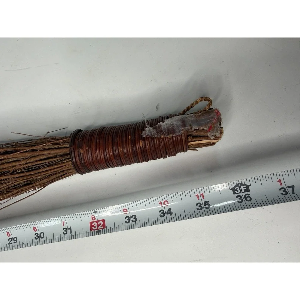 36 In. Scented Cinnamon Broom Natural Twigs Rope Tied Fireplace Rustic